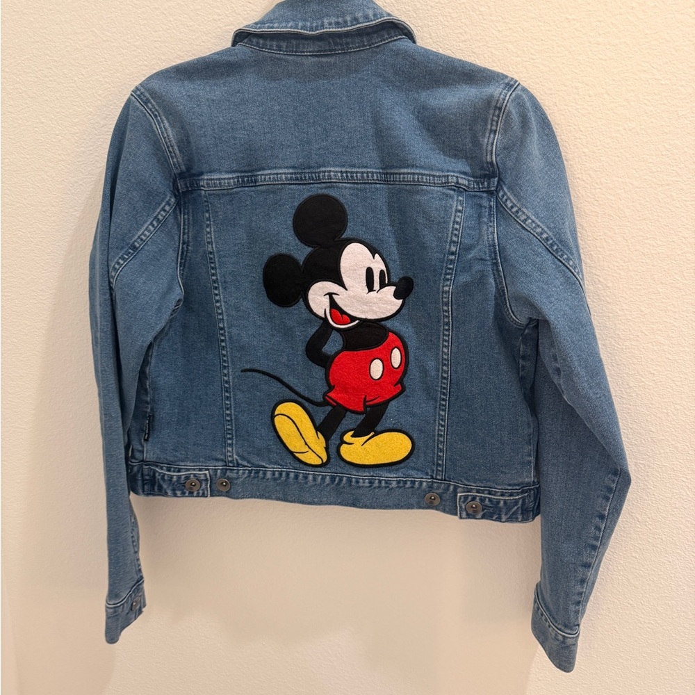 Disney Blue Denim Jacket with Mickey Embroidered Back